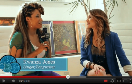 Kwanza Jones being interviewed