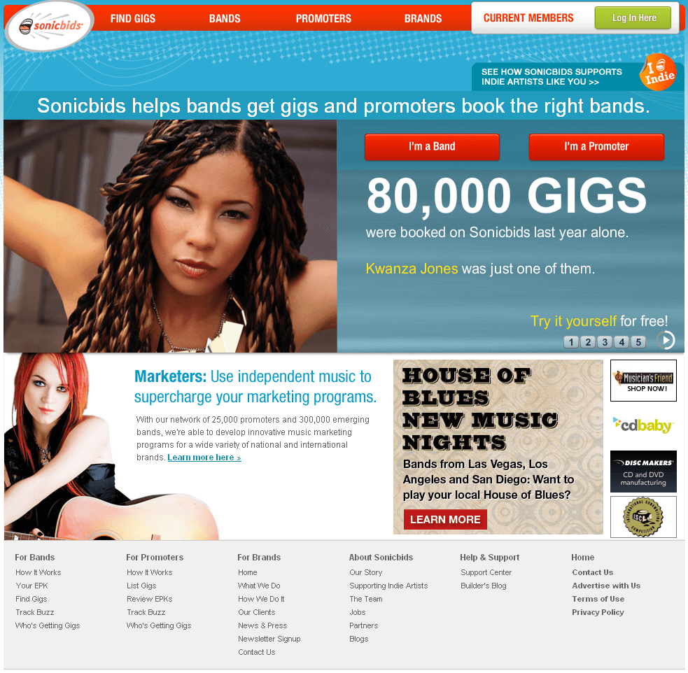 Sonic-Bids-Spotlight-July-2011 Kwanza Jones feature Sonicbids